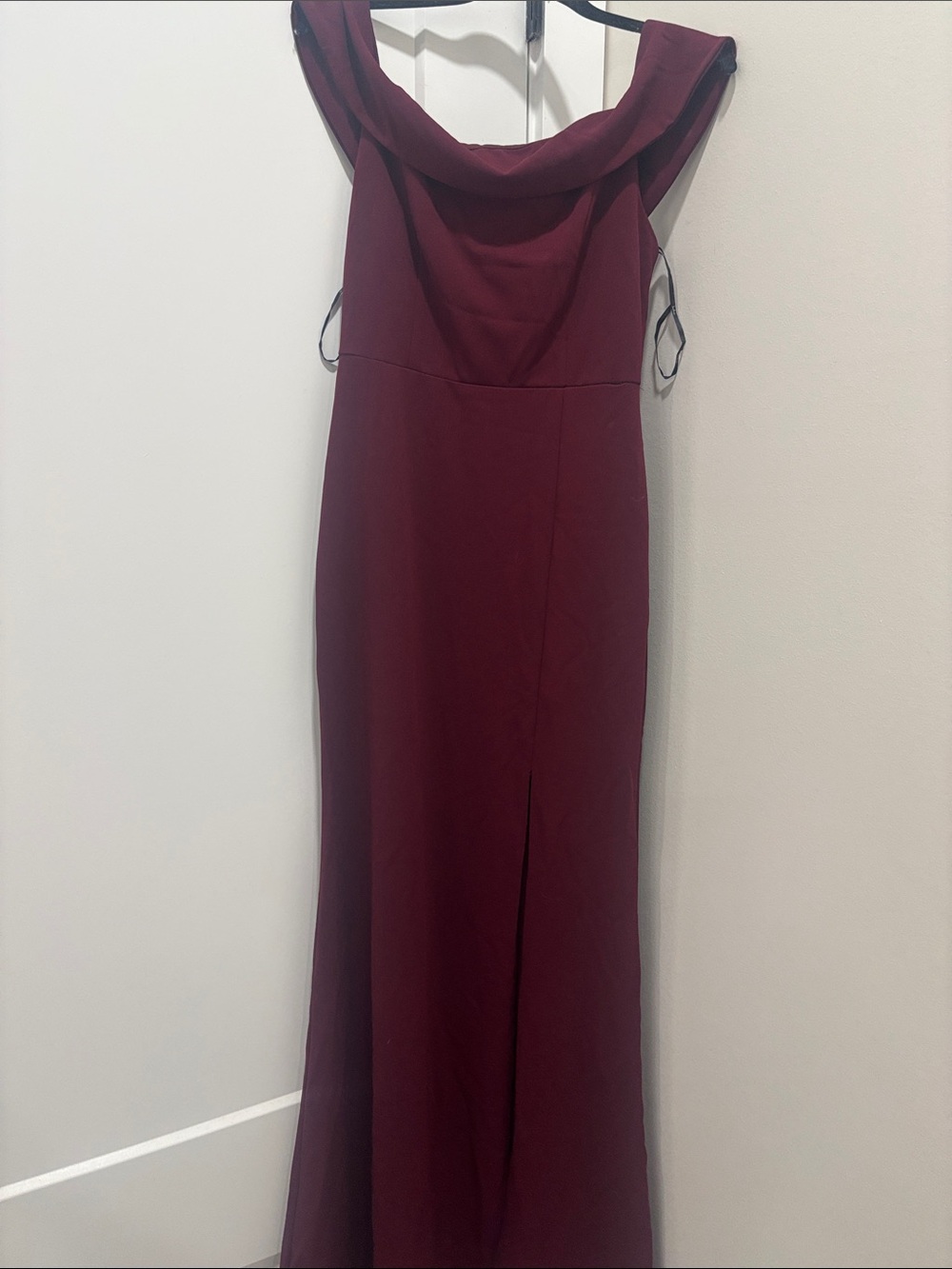 Lulu's Off-Shoulder Wine Red Maxi Dress